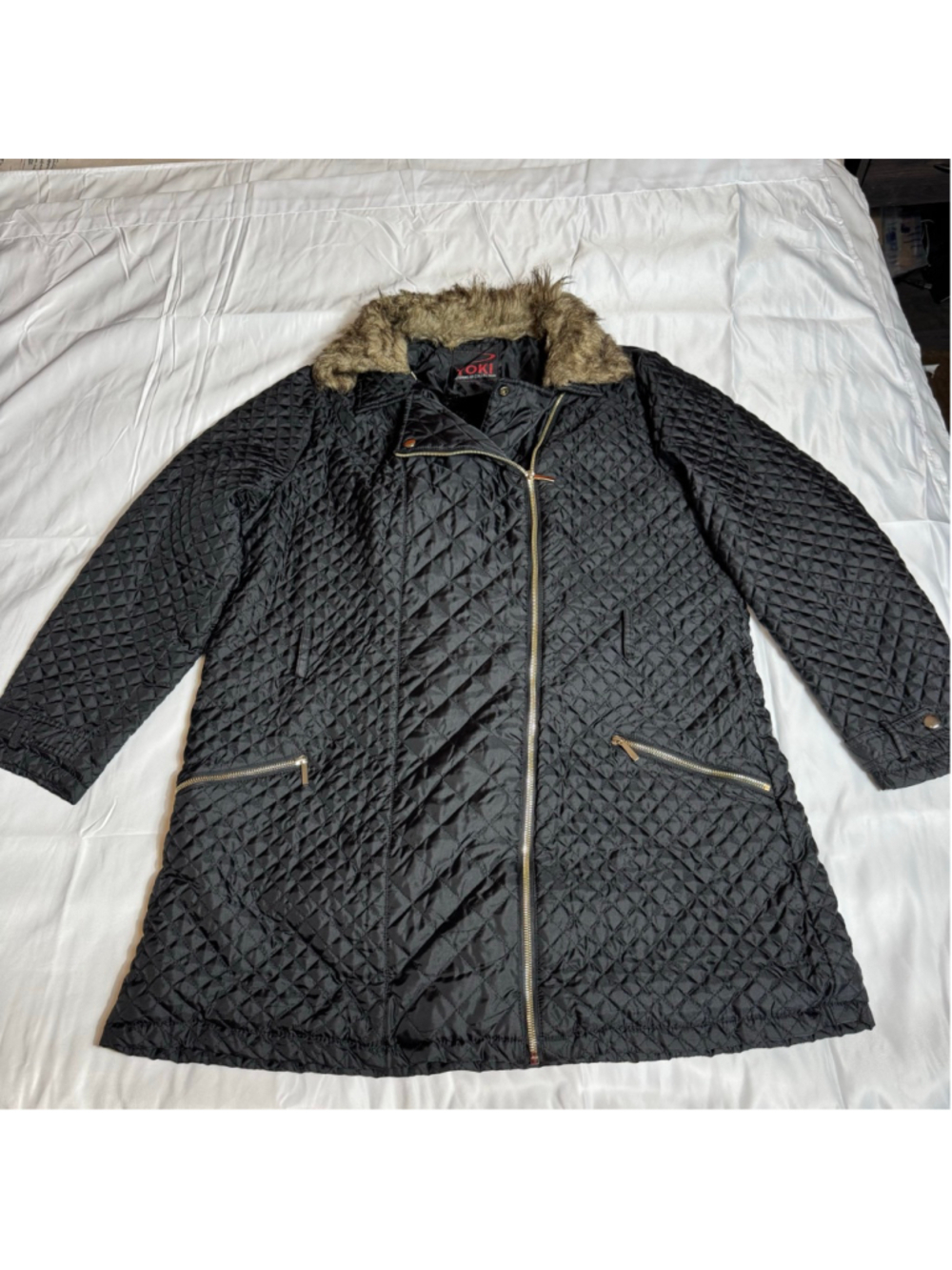 Women’s Yoki Black Quilted Jacket 2x